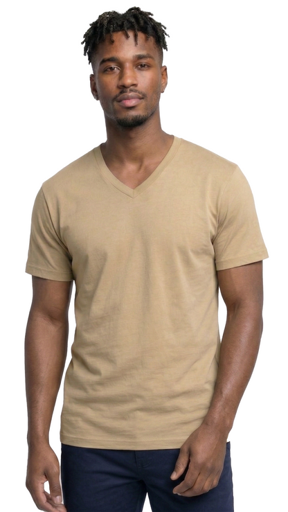 AT37-Access Men's V Neck T Shirts, Comfortable, and Stylish Heavyweight Short Sleeve Cotton V Neck T Shirts for Men, 3-Pack