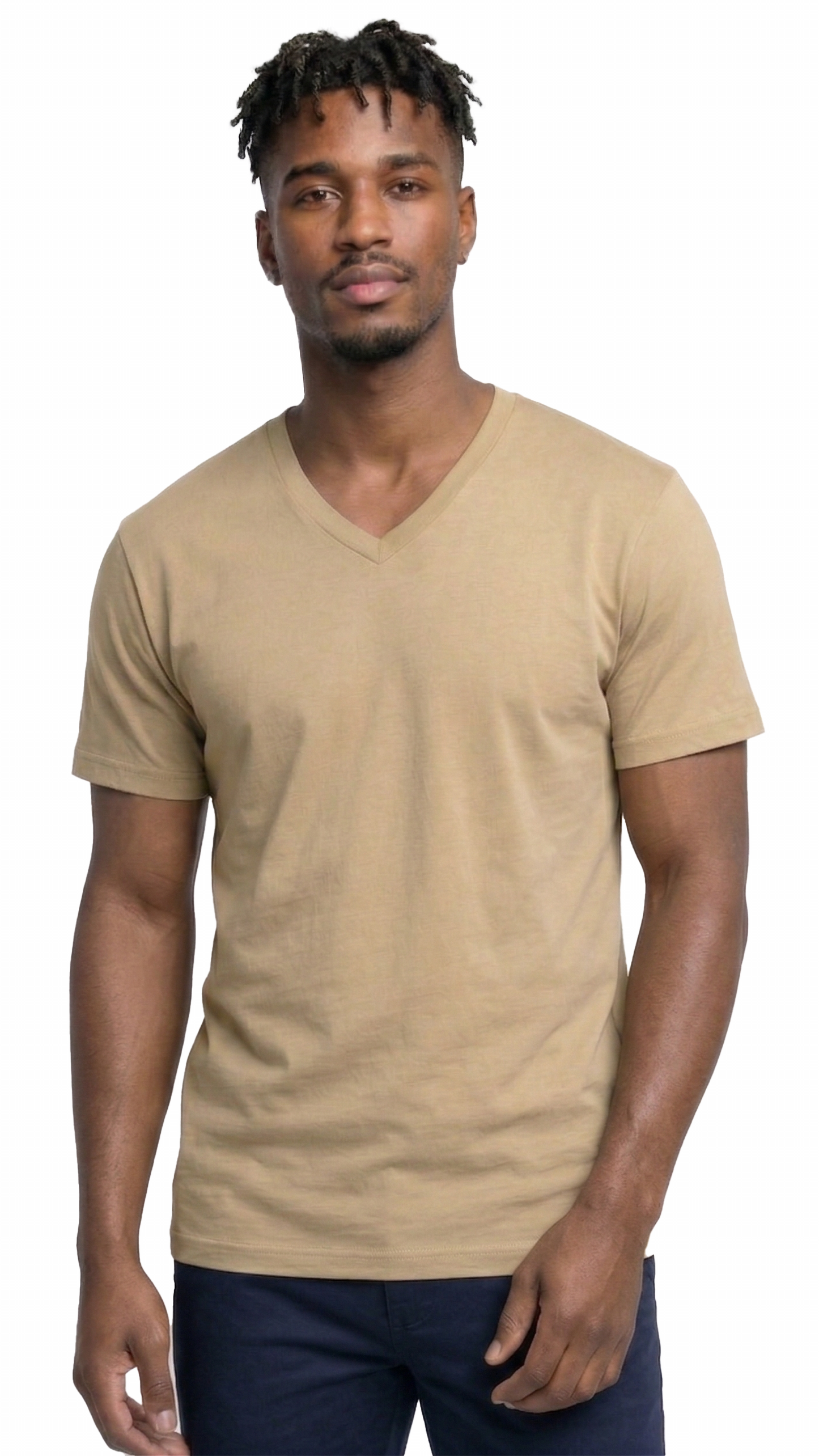 AT37-Access Men's V Neck T Shirts, Comfortable, and Stylish Heavyweight Short Sleeve Cotton V Neck T Shirts for Men, 3-Pack