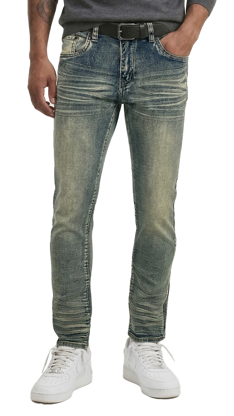 BTP24082X- Men's Big & Tall Washed Slim Fit Jeans