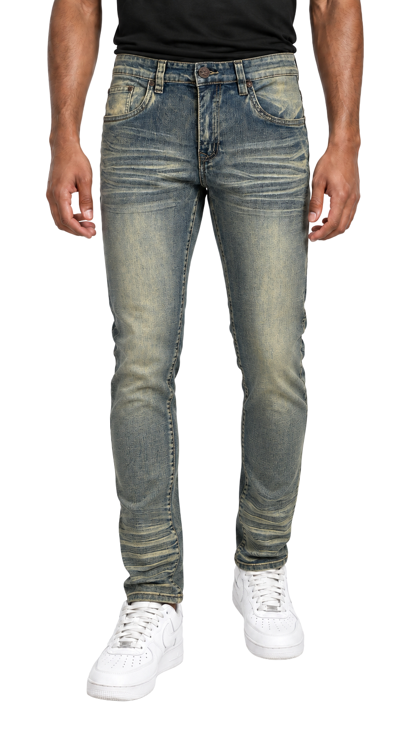 BTP24082X- Men's Big & Tall Washed Slim Fit Jeans