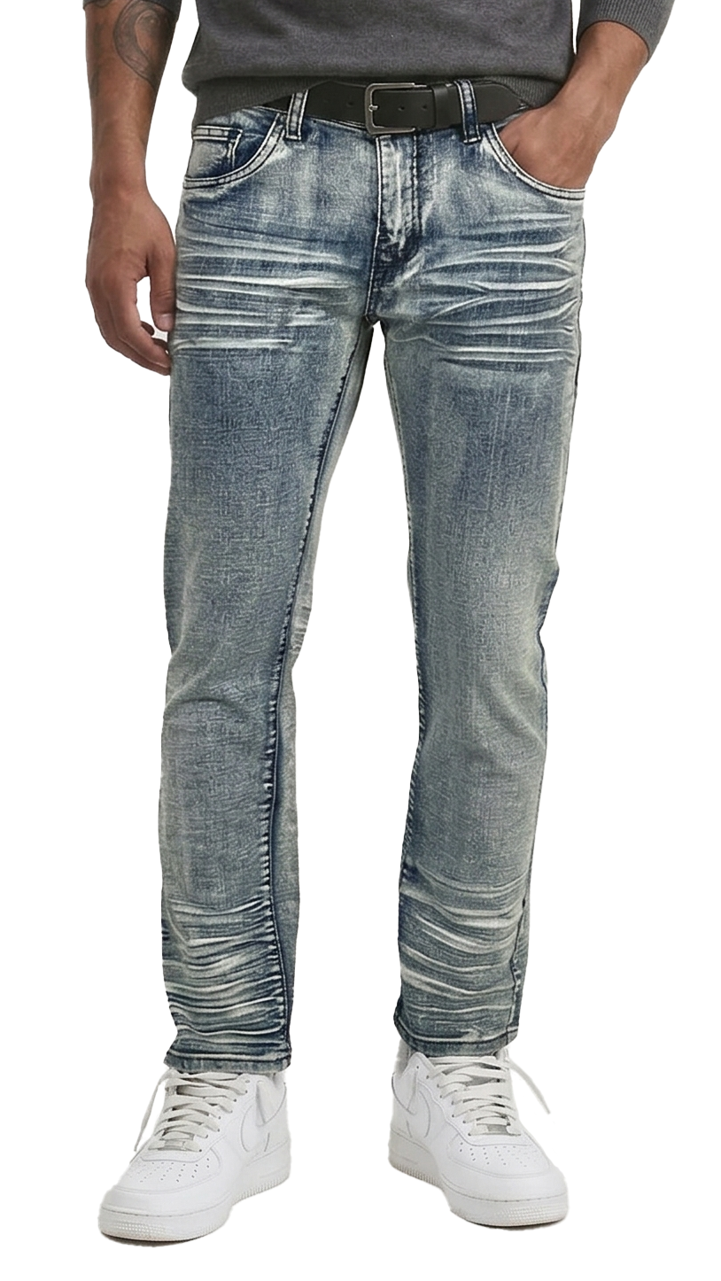 BTP24082X- Men's Big & Tall Washed Slim Fit Jeans