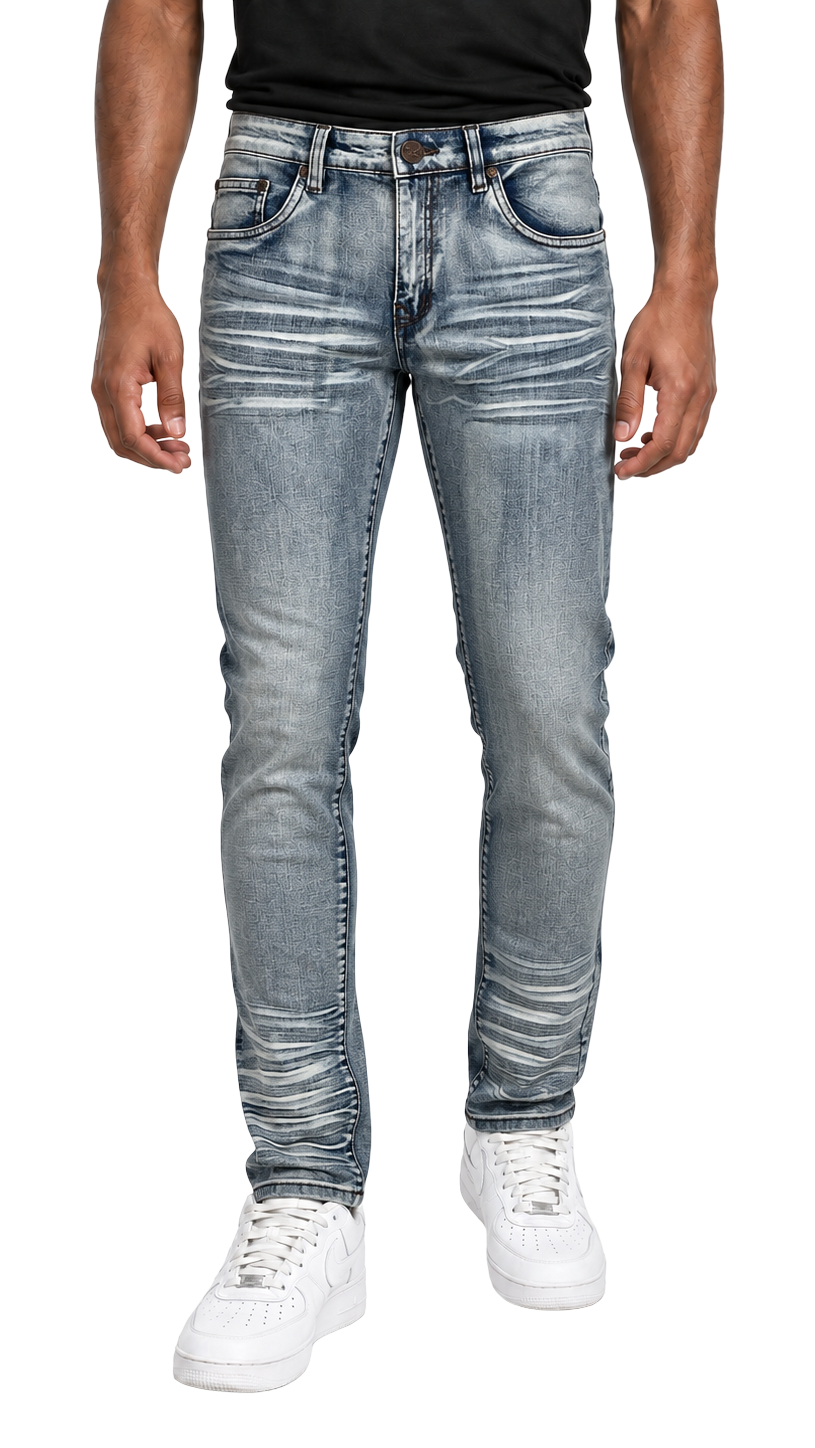 BTP24082X- Men's Big & Tall Washed Slim Fit Jeans