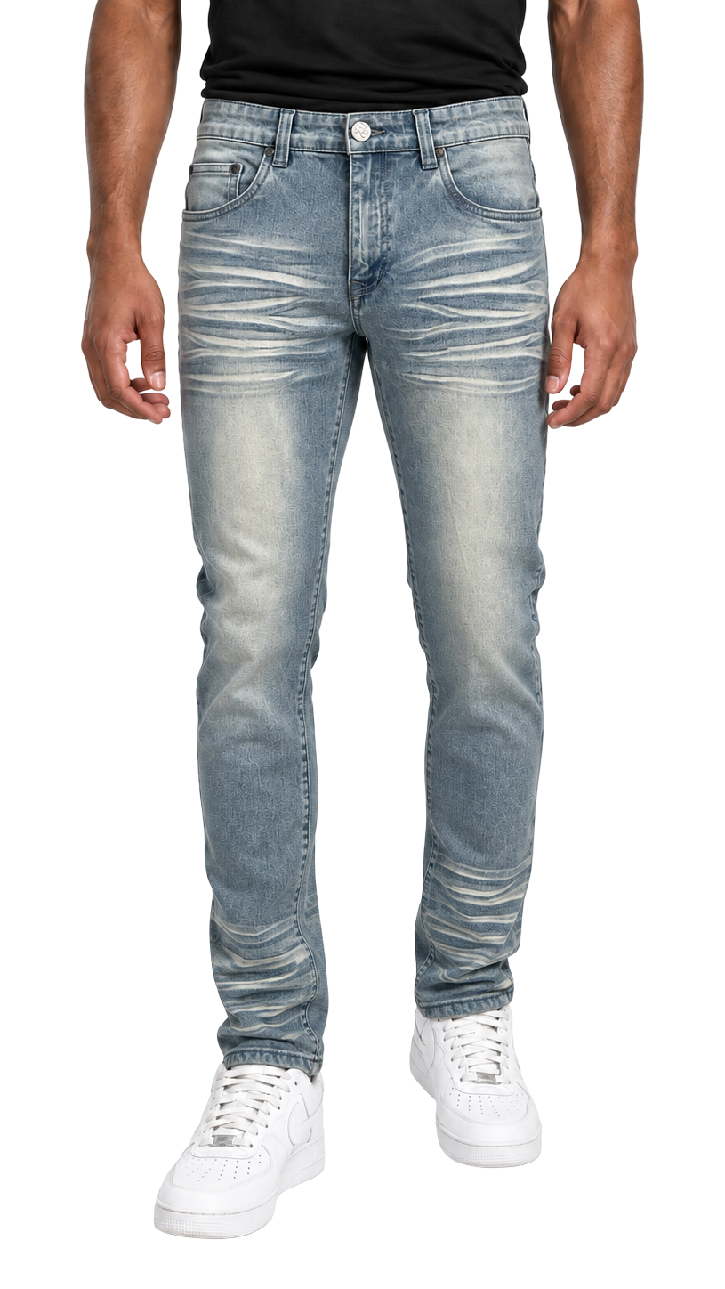 BTP24082X- Men's Big & Tall Washed Slim Fit Jeans