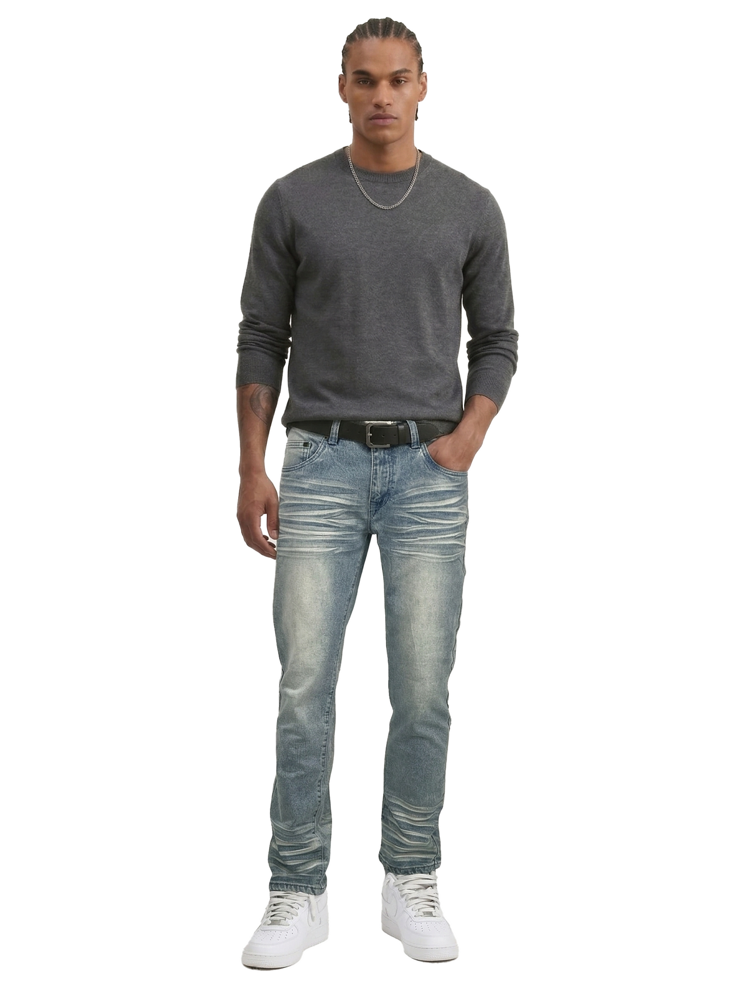 BTP24082- Men's Washed Slim Fit Jean